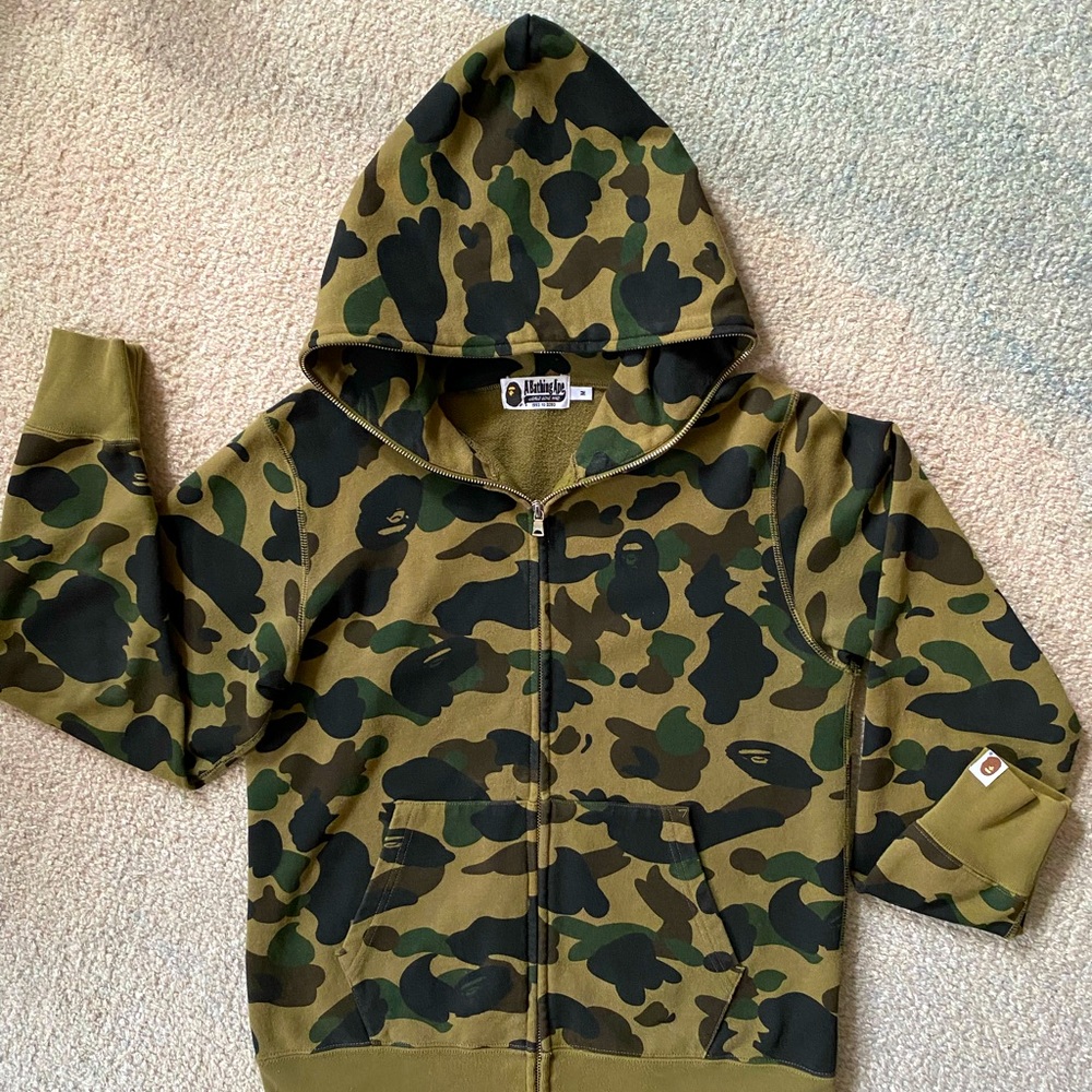 Bathing Ape Bape Zipper Hoodie Camo-Like New